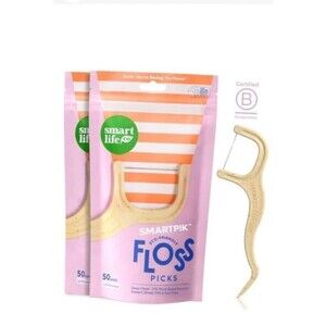 Eco-Friendly Dental Floss Picks (100ct) - Flossers 2 Count (2 Packs of 50)
